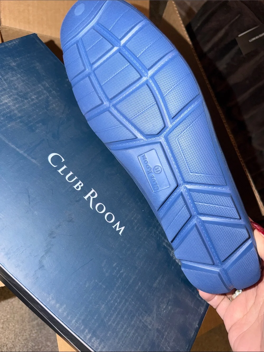 Club Room Men's Blue Perforated Slip-On Loafers